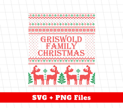 Griswold Family Christmas, Christmas Pattern, Red Deer, Trendy Christmas, Svg Files, Png Sublimation