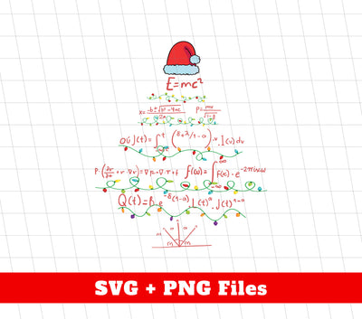 Xmas Tree, Love Math, Merry Math-mas, Trendy Christmas, Svg Files, Png Sublimation