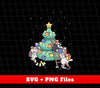 Cute Baby Mouse And Penguin Beside Christmas Tree, Trendy Christmas, Svg Files, Png Sublimation