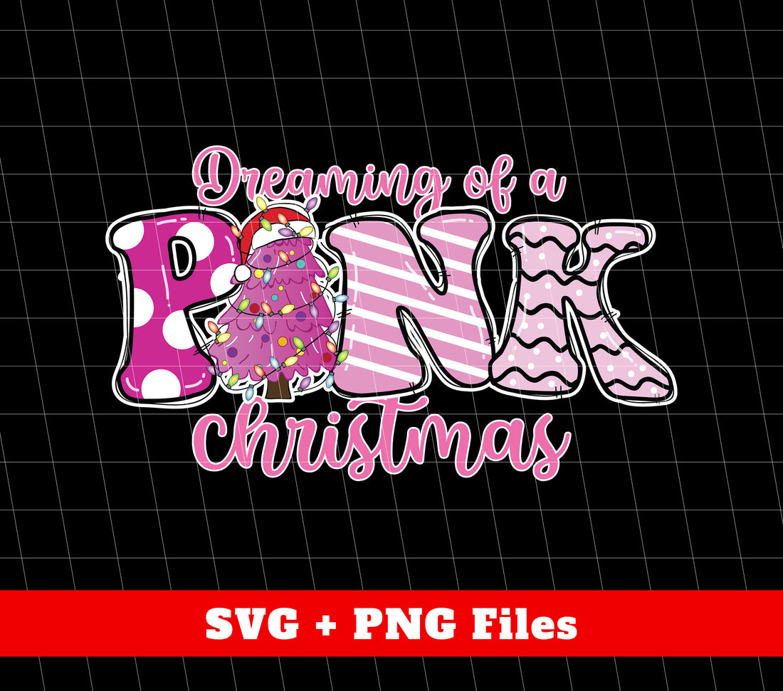 Get into the holiday spirit with Dreaming Of A Pink Christmas! This Merry Christmas design is perfect for those looking for a trendy and unique Christmas look. Use the PNG format for easy use on shirts and sublimations. Gift yourself and loved ones a stylish Christmas with this design.