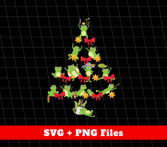 Frog Tree, Christmas Frog, Merry Christmas, Cute Xmas Frog, Trendy Christmas, Png Sublimation