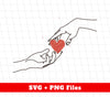 Hand Hold Hand, Heart In Center, Hold My Heart, Valentine's Day, Png Sublimation