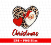 Santa Claus In Heart, Leopard Heart, Love Christmas, Trendy Christmas, Png Sublimation