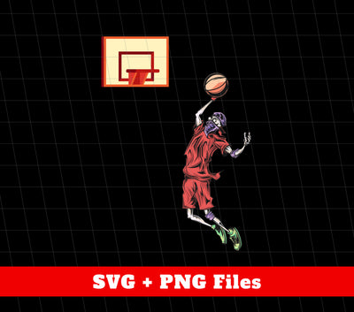 Skeleton Love Basketball, Basketball Lover, Sporty Skeleton, Png Sublimation