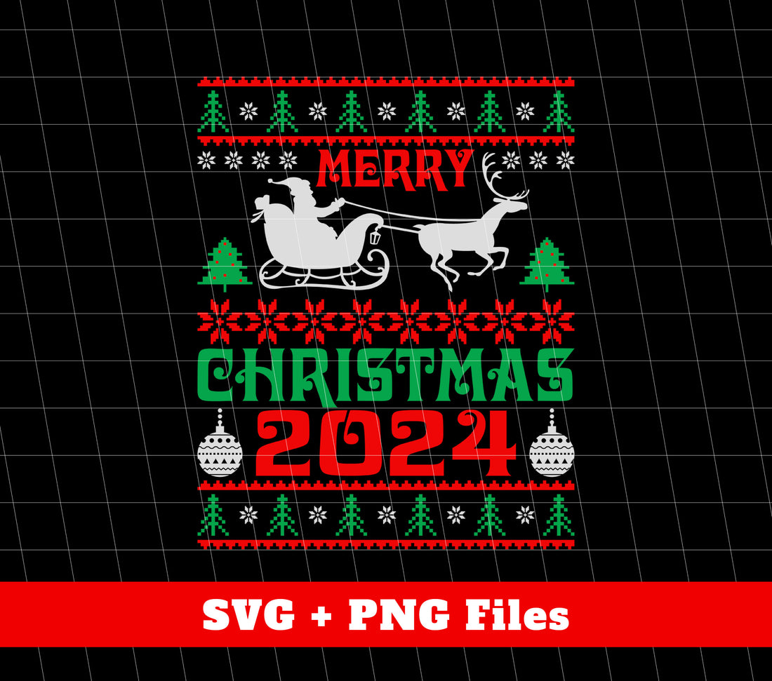 This festive holiday display style features cheerful greetings for the season, including "Merry Xmas," "Happy New Year," and "Happy 2024." With a PNG sublimation design, this product is perfect for adding a touch of holiday spirit to your home or workplace. Spread joy and cheer with this charming decoration.