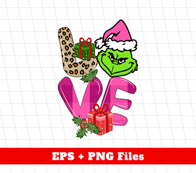 Love Grinch, Pink Grinch, Funny Love Grinch, Trendy Grinch, Digital Files, Png Sublimation