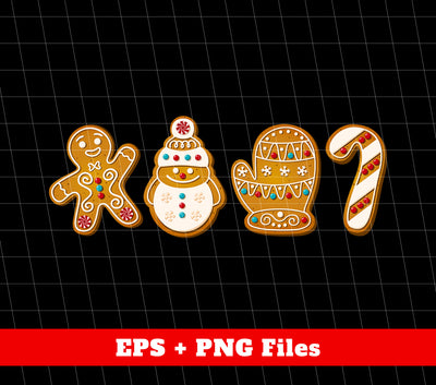 Christmas Cookie, Gingerbread, Snowman Cookie, Digital Files, Png Sublimation