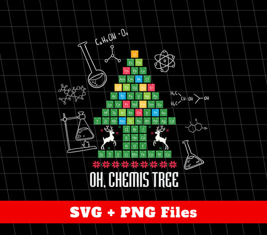 Oh Christmas, Chemis-Tree, Chemical Xmas, Chemical Board, Digital Files, Png Sublimation