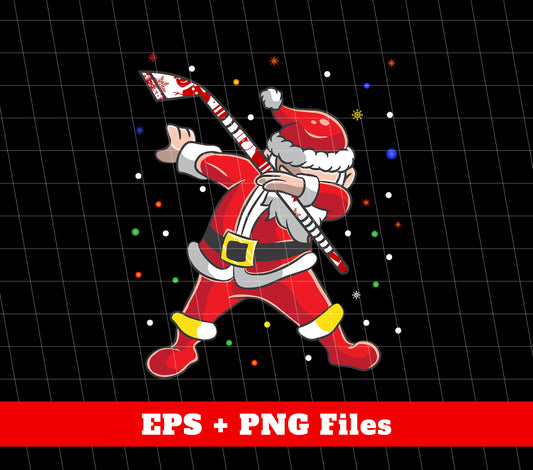 Dabbing Santa, Santa Claus, Sant Play Hockey, Digital Files, Png Sublimation