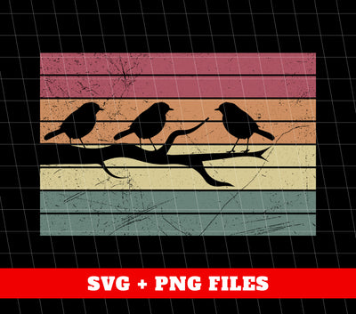 Bird Family, Bird Silhouette, Retro Bird, Happy Family, Digital Files, Png Sublimation