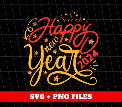 Happy New Year 2024, 2024 New Year, Fireworks, Happy New Year, Png Sublimation