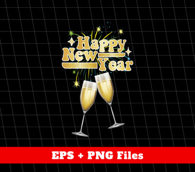 Cheer Up, Happy 2024, Happy New Year, Champagne, Png Sublimation