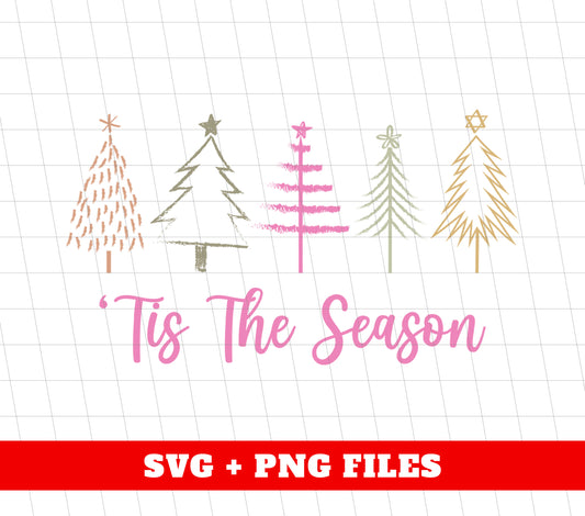 This The Season, Christmas Season, Christmas Tree Lineart, Trendy Christmas, Png Sublimation