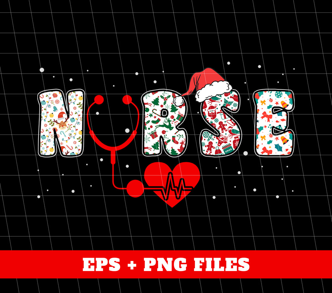 Introducing Nurse Christmas, the perfect addition to your holiday wardrobe. Show your love for nursing and Christmas with this trendy Xmas pattern. Made with high-quality png sublimation for long-lasting wear. Perfect for nurses or anyone who loves the festive season.