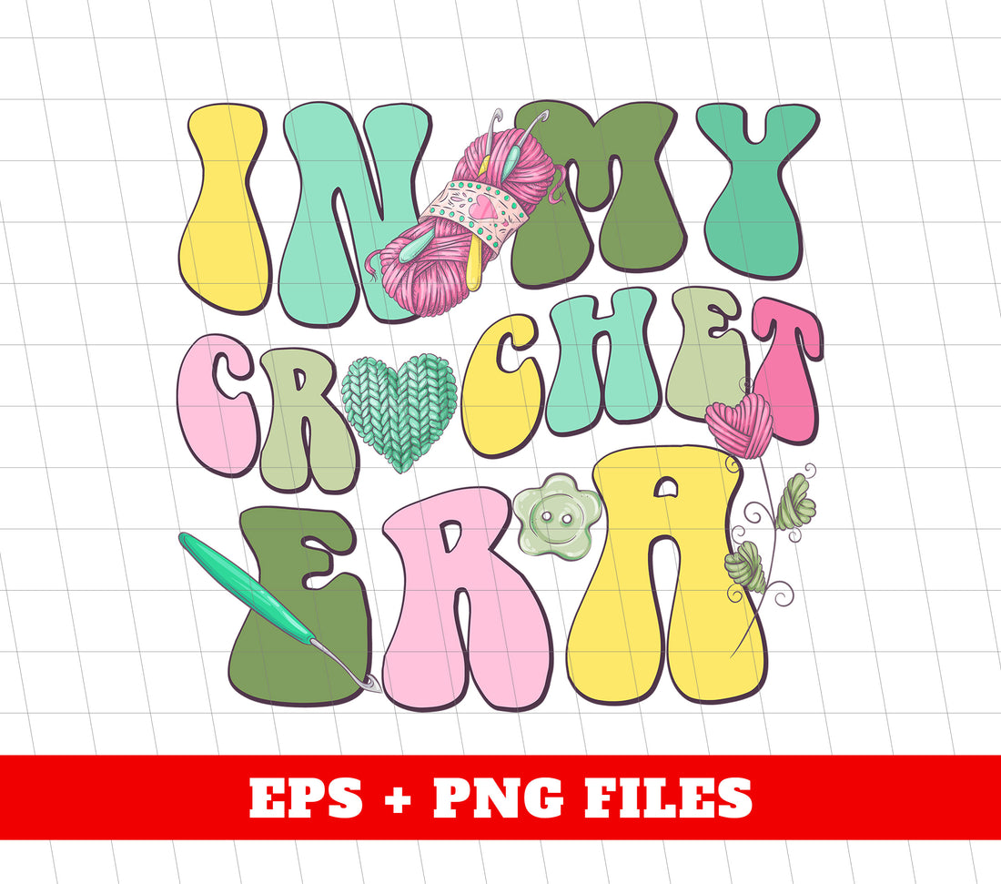 Become a master of your craft with In My Crochet Era, Love Quilting, Crochet Lover, Png Sublimation. Perfect for crochet lovers, this sublimation design will elevate your quilting game. Expertly crafted for a seamless transfer onto any fabric, let your passion for crochet shine through in your projects.