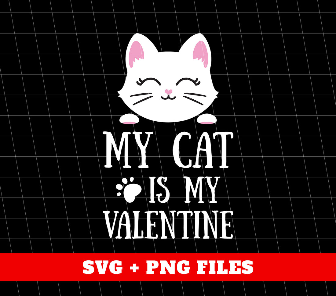 Celebrate the season of love with "My Cat Is My Valentine" digital files. Features a cute white cat and a heartwarming message. Perfect for cat lovers and Valentine's Day enthusiasts. Instantly download and use for sublimation printing or digital projects. Show your love for your feline friend with this adorable design.