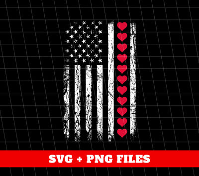 American Flag, American Lover, Heart Flag, Love American, Digital Files, Png Sublimation