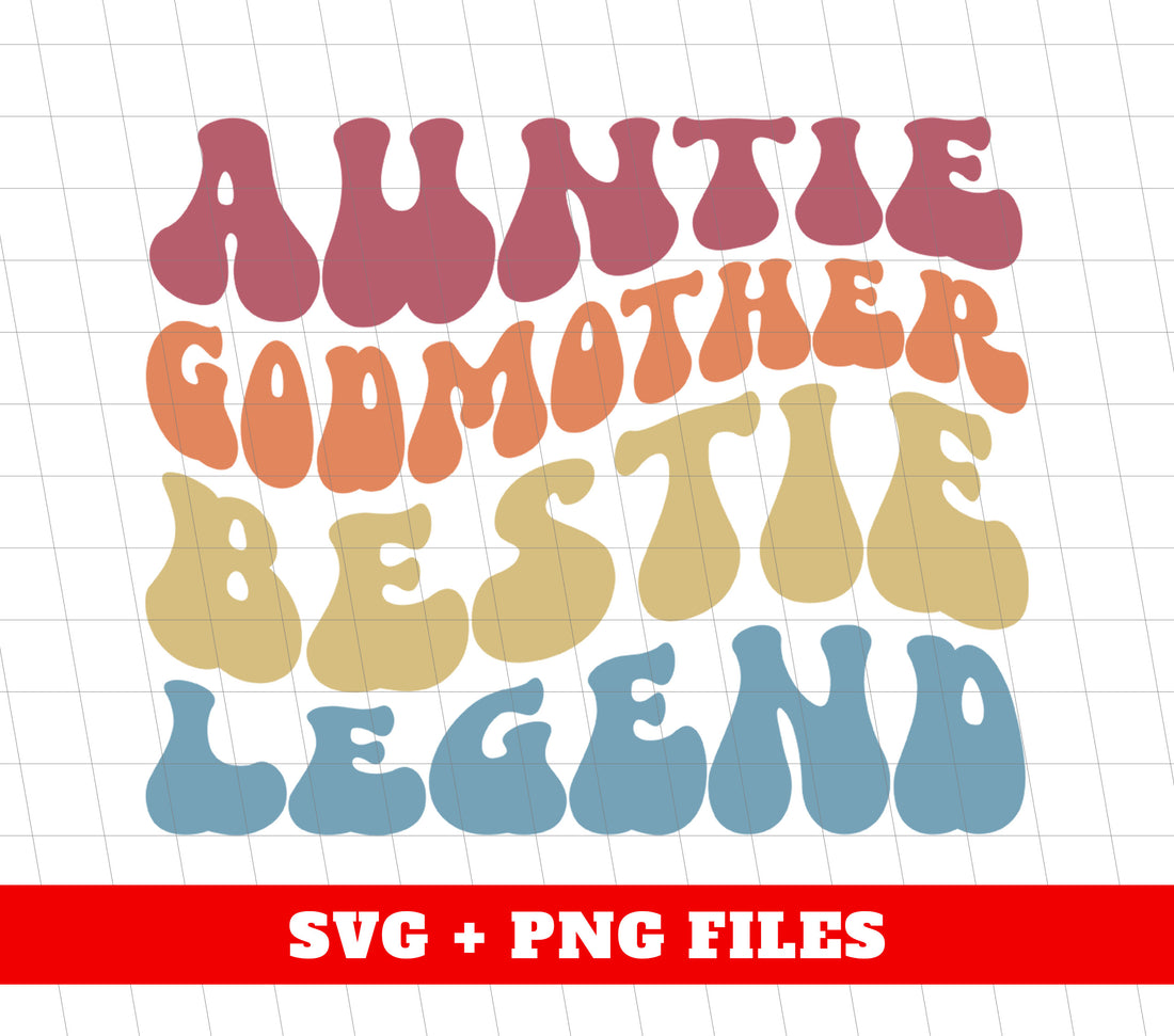 Celebrate the beloved mothers in your life with our Auntie Godmother Bestie Legend design. This retro-inspired gift is perfect for any aunt, godmother, best friend, or mother figure. Receive digital files of our unique Png Sublimation design, perfect for printing on t-shirts, mugs, and more.