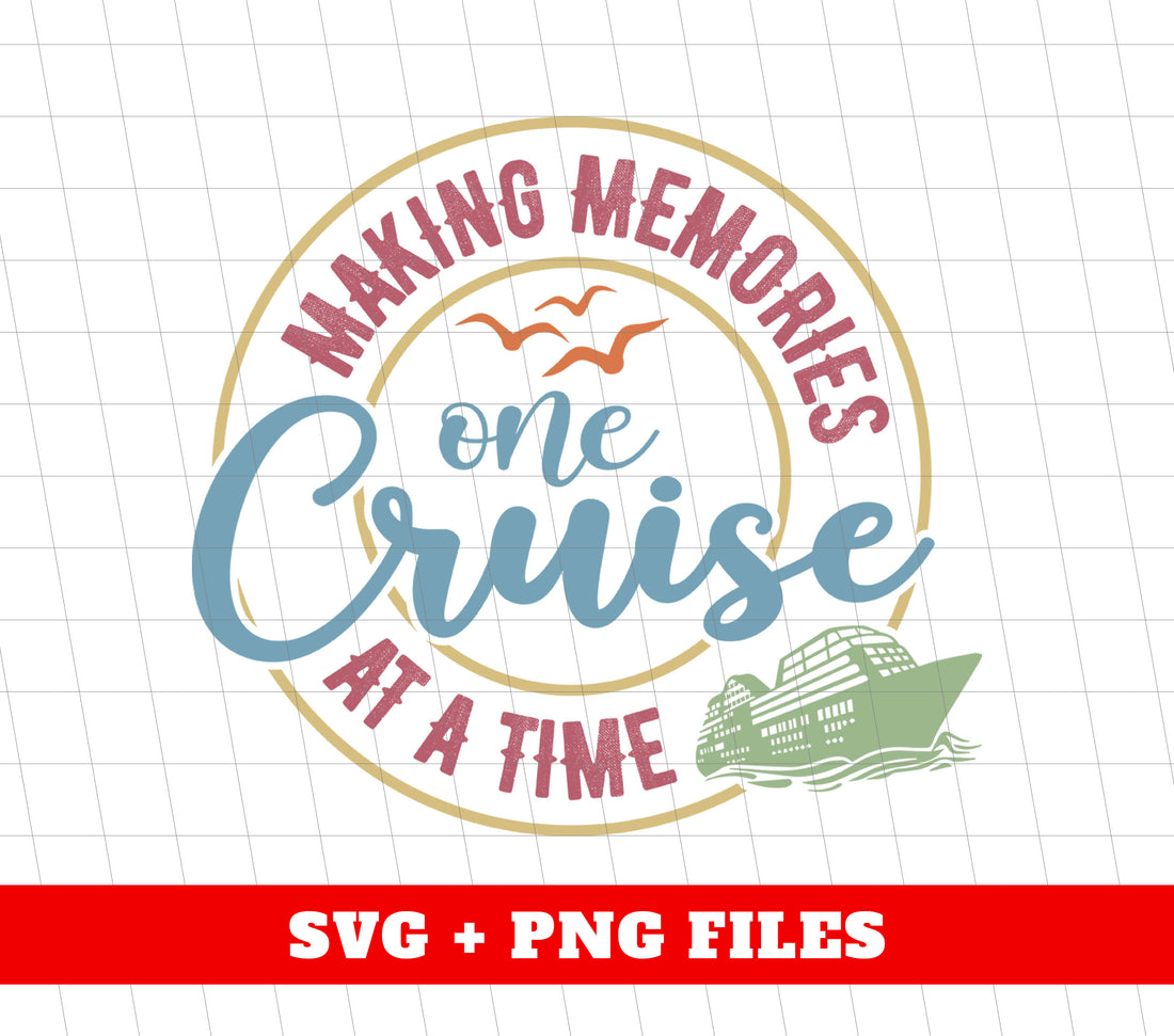 "Preserve your precious memories with our Making Memories One Cruise At A Time digital files. With Love Cruise and Png Sublimation features, you can easily create personalized keepsakes that will stand the test of time. Perfect for capturing and reliving your unforgettable cruise experiences."