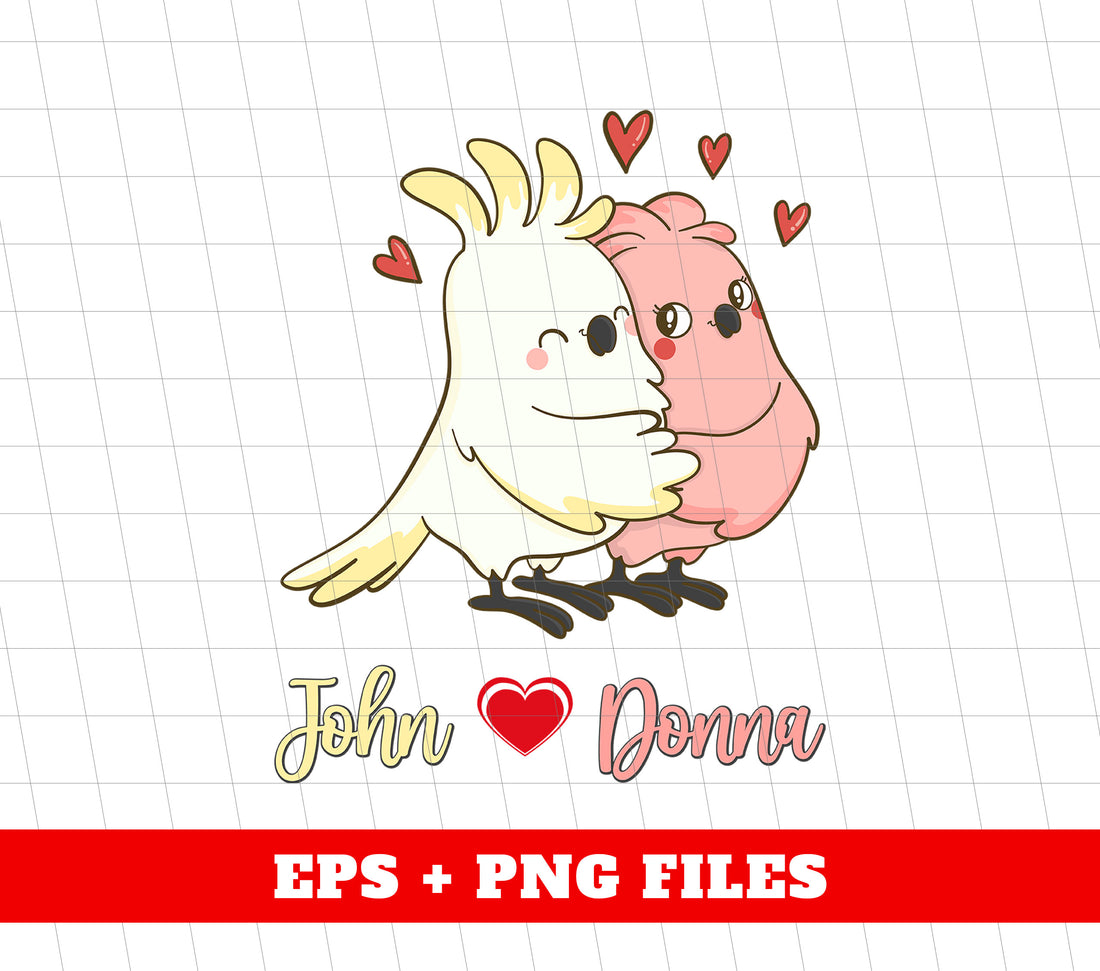 Enhance your love for birds with our Bird Lover set, featuring a beautiful bird couple in white and pink. Personalize with your own name and decorate with ease using the included digital PNG files for sublimation. Perfect for bird enthusiasts!