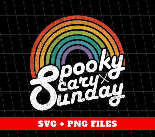 Spooky, Scary, Sunday, Rainbow Spooky, Samurai Sword, Digital Files, Png Sublimation