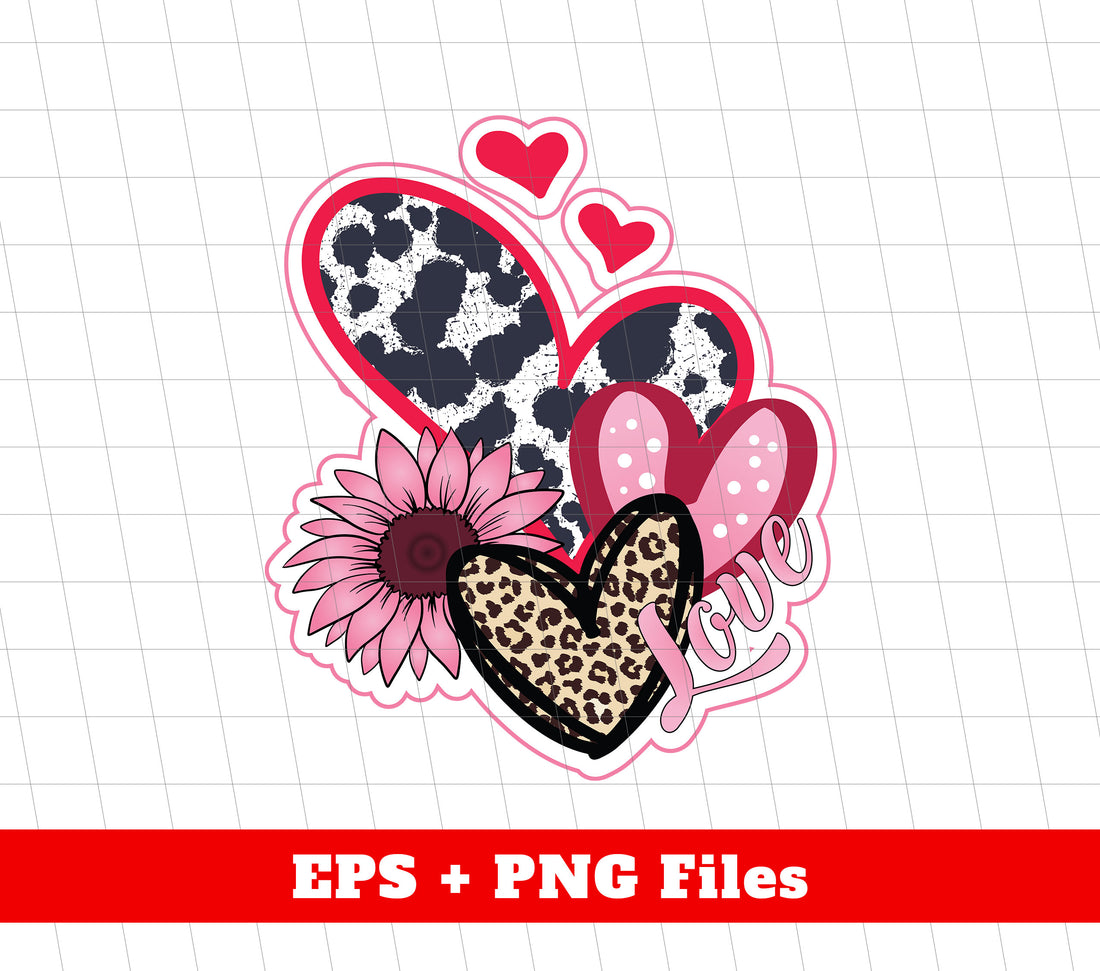 This Love Heart design is perfect for celebrating Valentine's Day or expressing your love any day of the year. With its beautiful Pink Sunflower and Leopard Heart accents, this digital file in PNG format is ready for sublimation onto any surface. Showcase your crafting skills with this versatile and high-quality design.