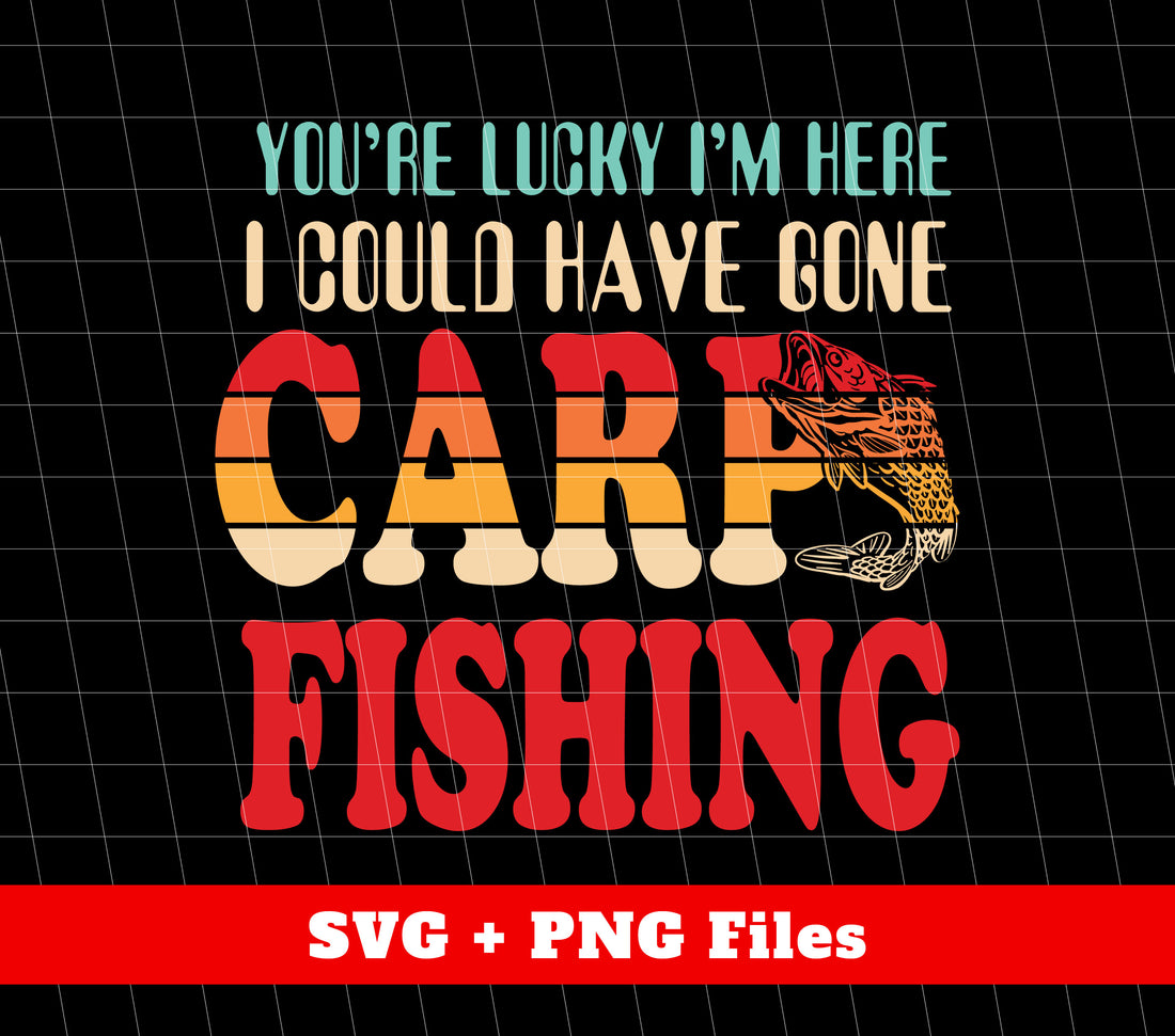 Experience the nostalgia of retro fishing with "You're Lucky, I'm Here, I Could Have Gone Carp Fishing" digital files. Perfect for sublimation printing, these PNG files capture the thrill of the catch. Don't miss out, get your hands on these exclusive designs today.