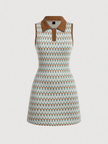 Step up your style game with our All-over Print Contrast Collar Dress. This chic addition to your wardrobe features a unique all-over print and a contrasting collar, adding a touch of sophistication to any outfit. Don't miss out on this must-have dress for any fashion-forward individual.