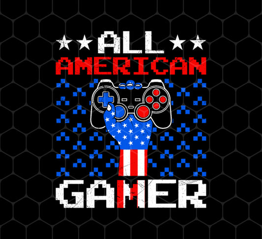 All American Gamer, America Gaming, American Flag, Png For Shirts, Png Sublimation