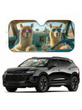Protect your car (or alpaca??) from harmful UV rays with this quirky Alpaca Style Foldable Sunshade! Designed for cars, RVs, and SUVs, it easily attaches with suction cups for convenient use. Stay cool while showing off your unique style.