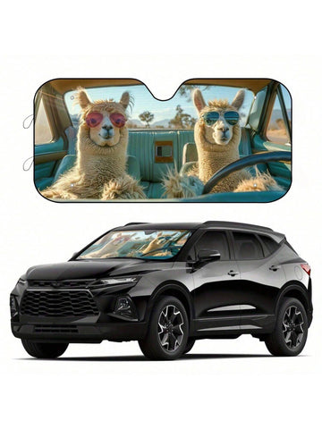 Protect your car (or alpaca??) from harmful UV rays with this quirky Alpaca Style Foldable Sunshade! Designed for cars, RVs, and SUVs, it easily attaches with suction cups for convenient use. Stay cool while showing off your unique style.