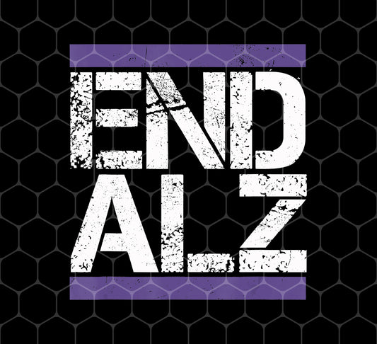 Alzheimer's Awareness With Bold Letters, End Alz, Awareness Gift, Png For Shirts, Png Sublimation