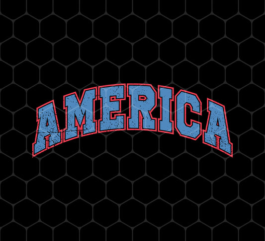 America Text, American Patriotic, 4th July Retro, 4th July, Png For Shirts, Png Sublimation