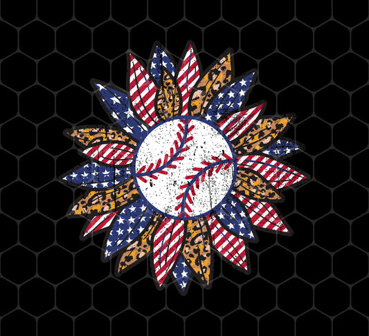 American Baseball, Sunflower Baseball, Leopard Sunflower, Png For Shirts, Png Sublimation