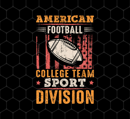 American Football Gift, College Team Sport Dividion, Football Team, Png Printable, Digital File