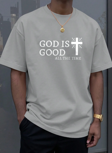 Summer Essential with Men's Casual Cross Slogan Print T-Shirt