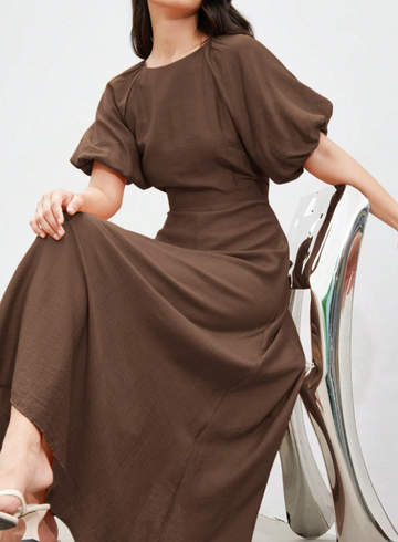 Elegance Redefined: Floral Bamboo Pattern Dress for Effortless Vacation Style