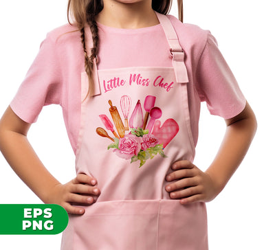 Little Miss Chef, Pink Chef Tools, Kitchen Tool, Digital Files, Png Sublimation