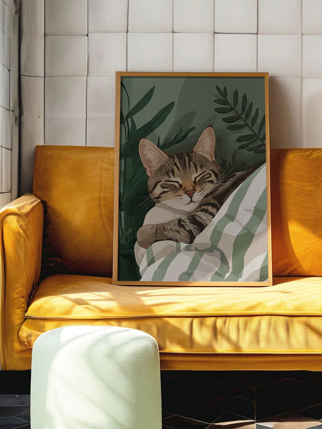 Bring a touch of whimsy and nostalgia to your home or office with our Art Deco Cat Canvas Poster. This stylish vintage print is perfect for adding a playful accent to any space. Unframed for a modern look. (Feline lovers, rejoice!)