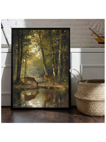 Bring a touch of woodland whimsy to any room with this Autumn Forest Creek Deer Canvas Wall Art. Featuring a graceful deer by a tranquil creek surrounded by autumn colors, it adds warmth and a modern vibe to your home or office. Perfect for sparking conversation or simply enjoying nature’s charm indoors!