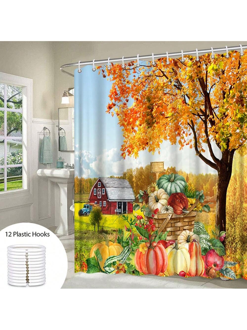 Bring the cozy charm of a rustic pumpkin and sunflower farmhouse to your bathroom with our Autumn Harvest Shower Curtain. Transform your daily shower into a festive fall experience while keeping your bathroom mildew-free and stylish. Because farmhouse chic shouldn't be confined to just the kitchen!
