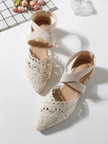 Effortless elegance meets everyday comfort with these minimalist cross strap lace flats. Designed for the modern woman, they feature delicate lace detailing and a secure cross strap that keeps your foot in place during all-day wear. The ballet-inspired silhouette offers a graceful, refined look perfect for autumn outings—from casual strolls to outdoor adventures. Lightweight and versatile, these flats transition seamlessly from day to evening, pairing beautifully with dresses, jeans, or skirts. 