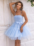 Effortlessly elevate your style with our Baby Blue Mesh Hem Belted Cami Dress. Featuring a delicate mesh hem and a flattering belted waist, this dress exudes elegance for any occasion. Crafted with comfort and style in mind, this dress is perfect for a variety of events.