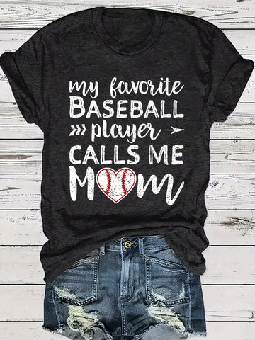 Show off your pride as a Baseball Mom with this casual tee! Featuring the phrase "My Favorite Player Calls Me Mom", this shirt is perfect for the summer with its comfortable fit. Get ready to cheer on your MVP while staying stylish and comfortable!