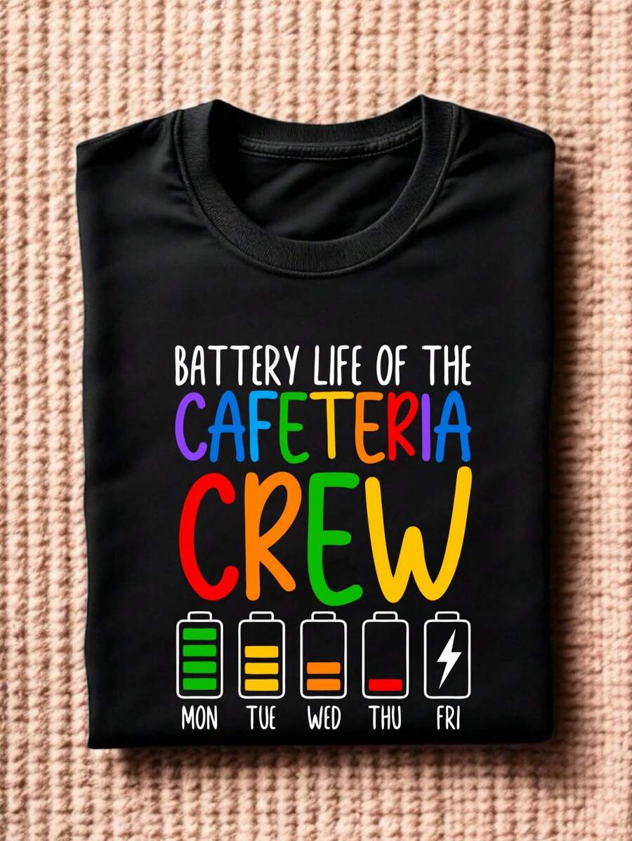 Show your appreciation with the Battery Life Cafeteria Crew T-Shirt, designed especially for food service heroes and lunch ladies. This playful tee celebrates the hardworking crew who keep the cafeteria running smoothly, making it a fun and thoughtful gift. Comfortable and casual, it’s perfect for everyday wear or as a cheerful reminder of the energy and dedication behind every meal served.