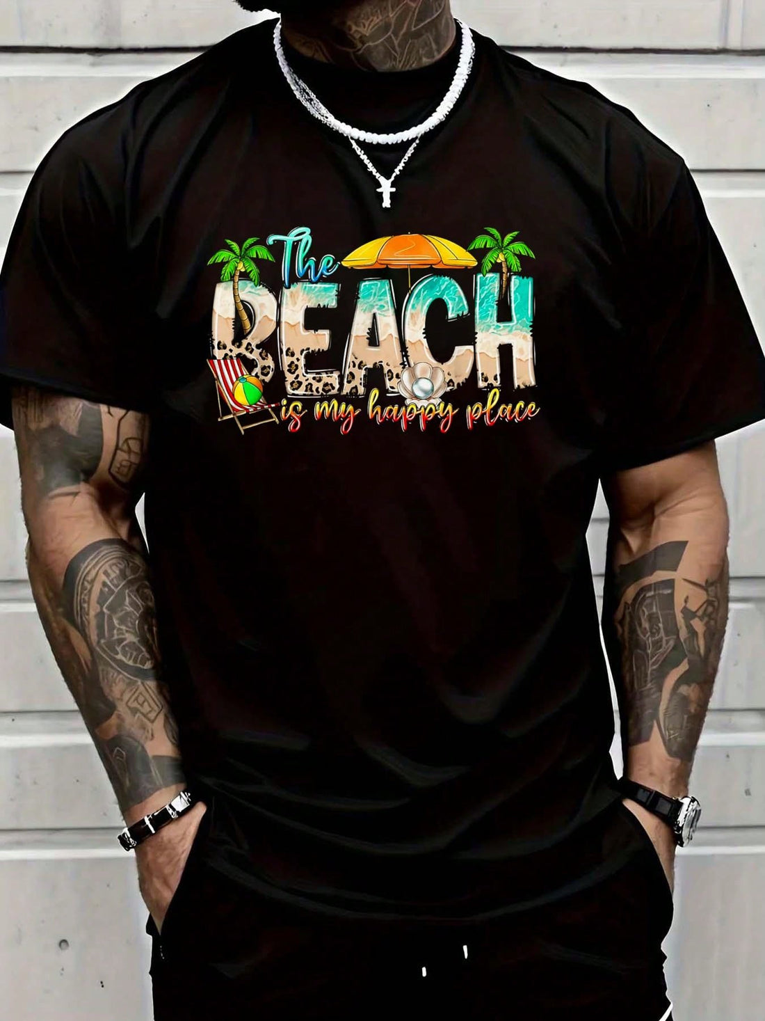 Embrace the sunny spirit with our Beach Vibes T-Shirt, featuring the playful slogan "Beach Is My Happy Place." Designed for both men and women, this tee brings a fun, relaxed vibe to your wardrobe, perfect for those who feel happiest by the shore. Soft, comfortable, and easy to wear, it’s your go-to shirt for casual days and beach adventures alike. Let your outfit radiate good vibes wherever you go!