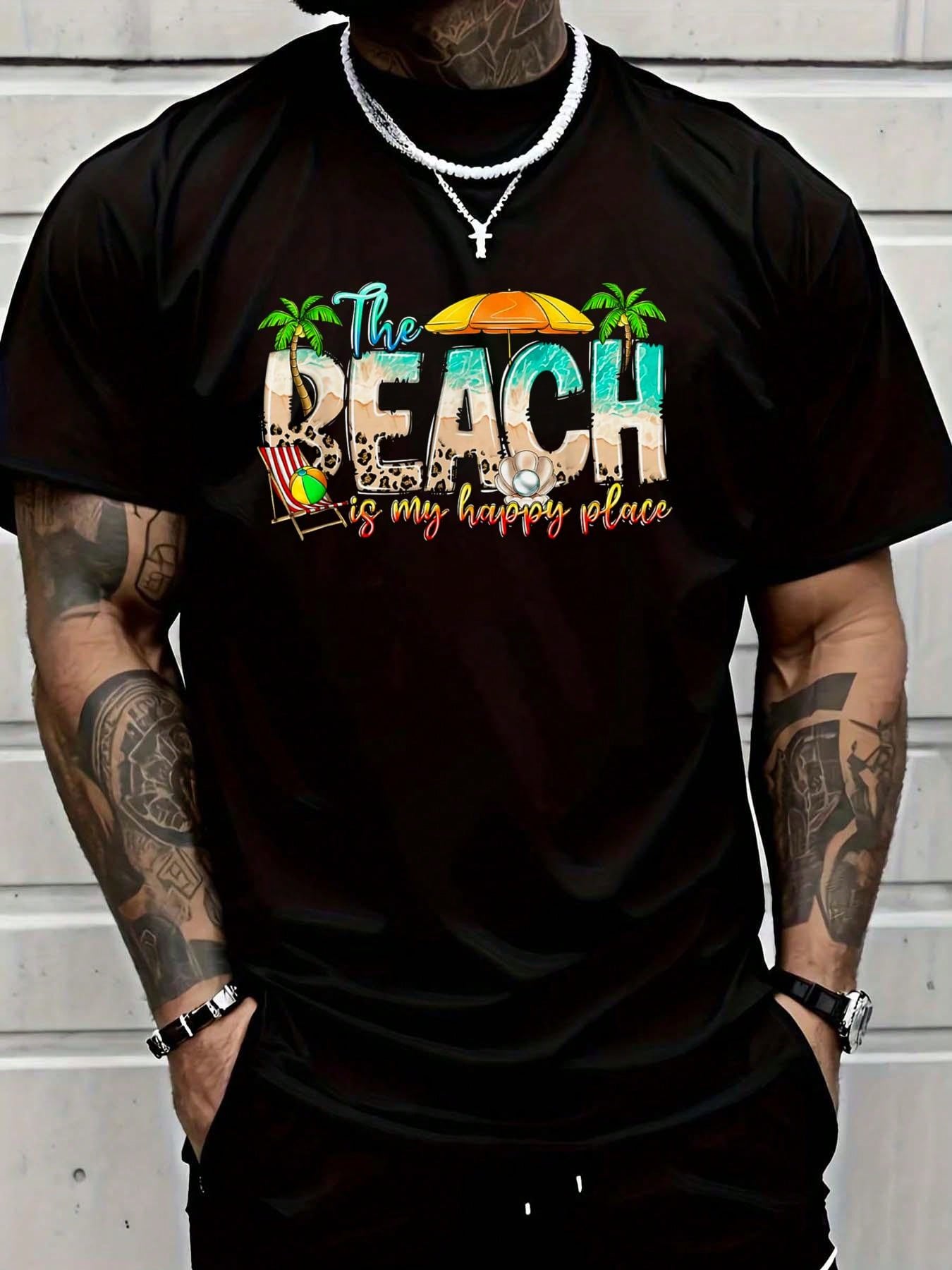 Embrace the sunny spirit with our Beach Vibes T-Shirt, featuring the playful slogan "Beach Is My Happy Place." Designed for both men and women, this tee brings a fun, relaxed vibe to your wardrobe, perfect for those who feel happiest by the shore. Soft, comfortable, and easy to wear, it’s your go-to shirt for casual days and beach adventures alike. Let your outfit radiate good vibes wherever you go!