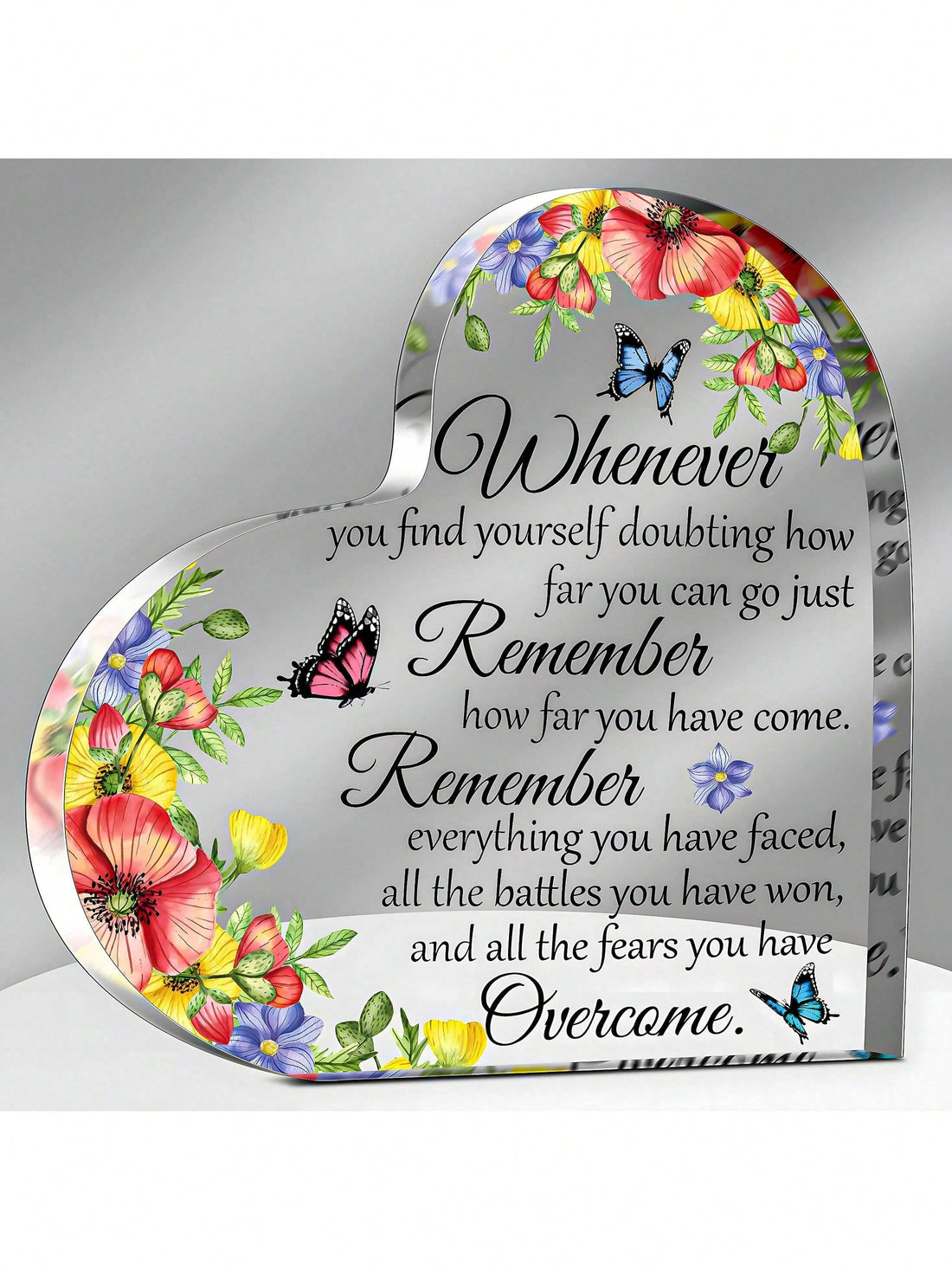 Boost your confidence with this Believe In Yourself Acrylic Desk Decor! Perfect for students and teachers, this inspirational graduation gift serves as a daily reminder to believe in your abilities and reach for your dreams. Made with durable acrylic, it's also a stylish addition to any desk or workspace.