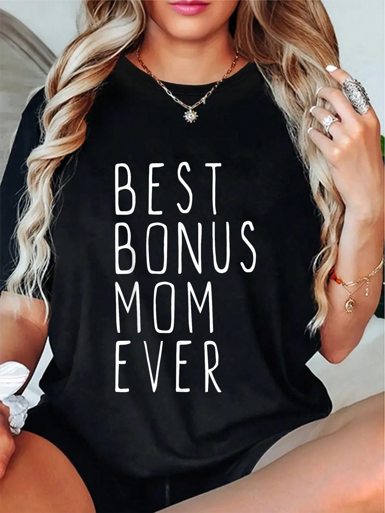 Show some love for your stepmom with our Best Bonus Mom Ever t-shirt! Made from soft, breathable cotton, it's the perfect way to show her how much she means to you. Bonus points for the fun and cute design (just like her)!