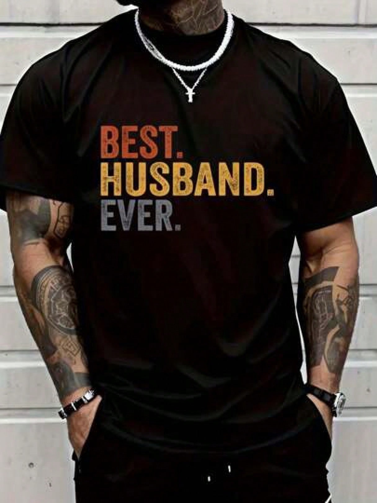 Celebrate your husband with this playful "Best Husband Ever" T-shirt, the perfect Father's Day gift from a loving wife. Crafted for comfort and style, it’s a fun way to show appreciation and bring a smile to his face every time he wears it. Ideal for casual days or special moments together, this tee makes him feel truly valued and loved.